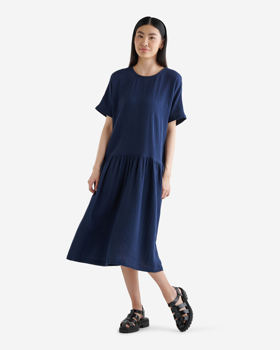 Robe à taille basse en gaze de coton Isla