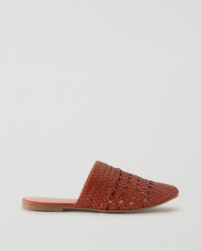 Salt + Umber Lily Woven Leather Mule