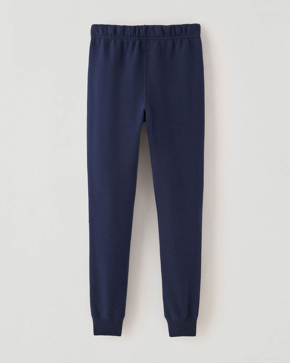 Pantalon ajusté à cheville côtelée en molleton de coton bio pour fille