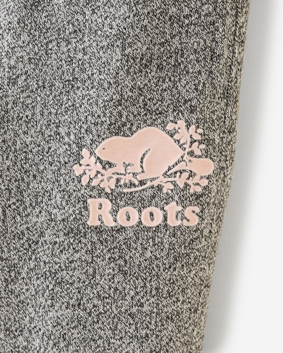 Pantalon ajusté à cheville côtelée en molleton de coton bio pour toutes-petites