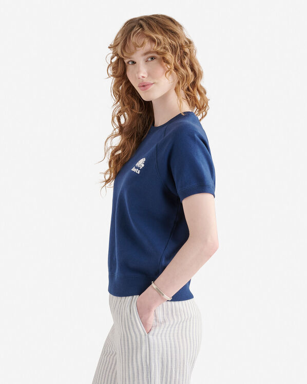 Chandail à col à glissière et manches courtes en coton bio Cooper