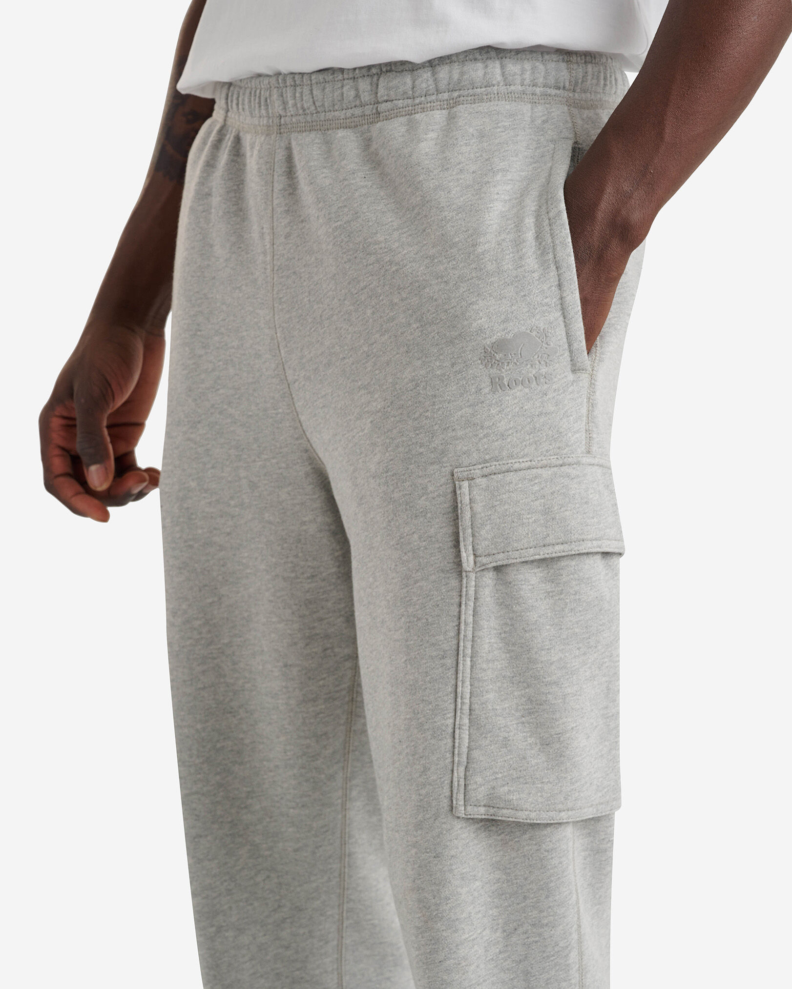 Organic Cooper Relaxed Cargo Sweatpant Sweatpants Roots