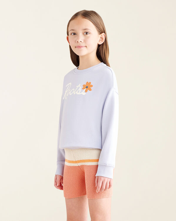 Chandail à col rond motif floral pour enfants