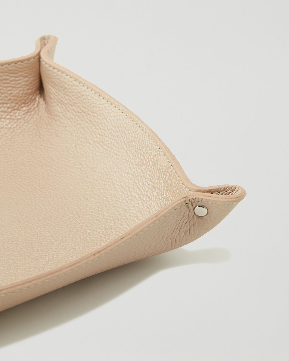 Large Leather Tray Metallic