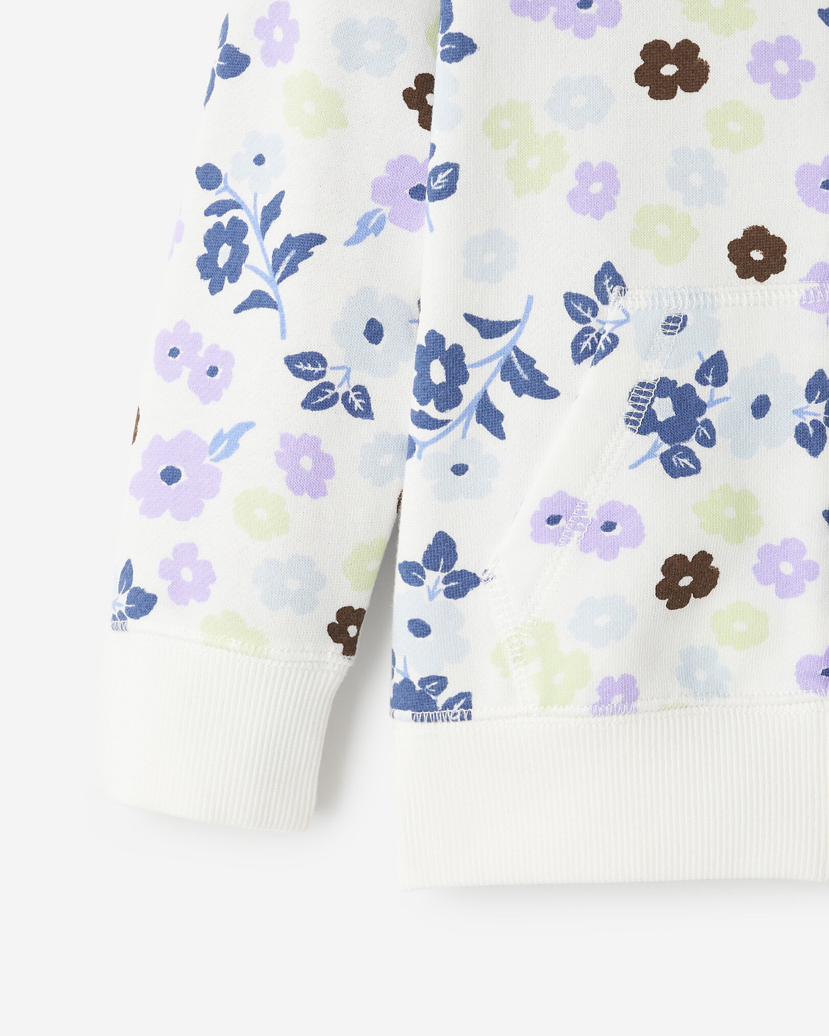 Chandail à capuchon et glissière motif floral pour tout-petit