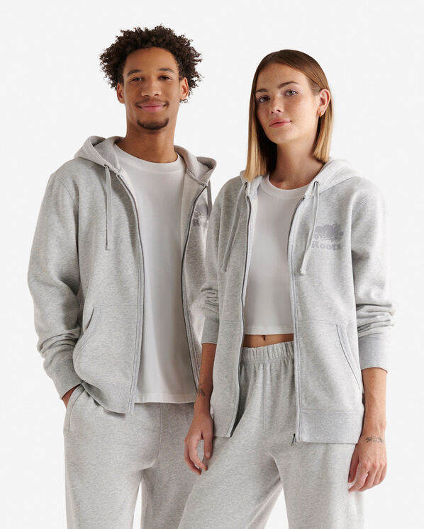 Organic Original Full Zip Hoodie - Athletic Grey Mix