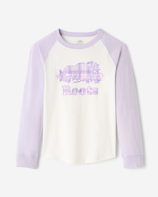 Kids Plaid Baseball T-Shirt - Orchid Petal