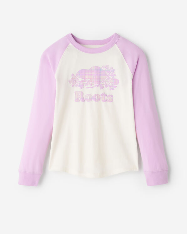 Kids Plaid Baseball T-Shirt - Orchid Bouquet