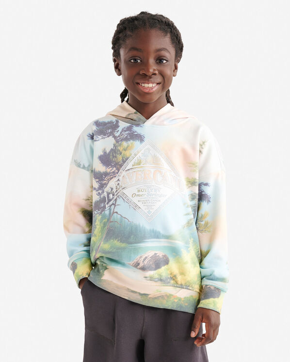 Kids Beaver Canoe Landscape Hoodie