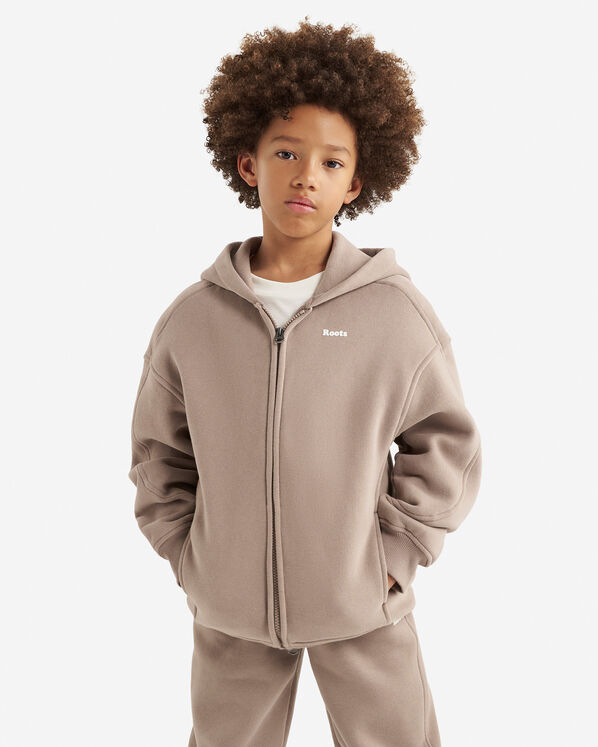Kids Cloud Full Zip Hoodie - Mushroom Brown