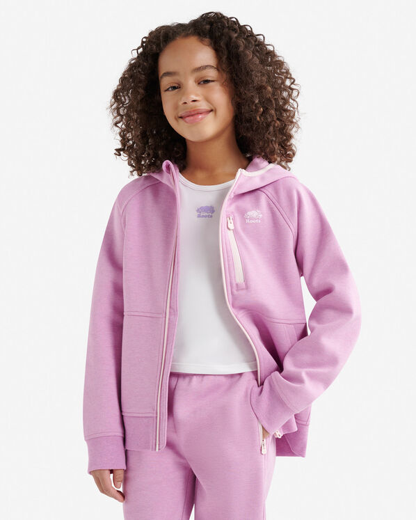 Kids Recover Interlock Full Zip Hoodie - Purple Thistle Mix