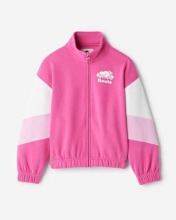 Kids Organic Cooper Colour Block Jacket - Magenta Glow