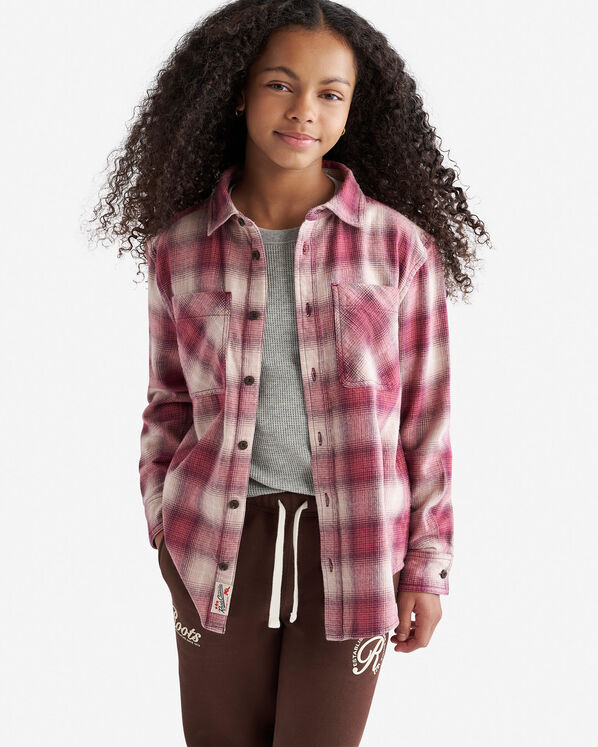 Kids Relaxed Plaid Shirt - Mauve Wine Purple