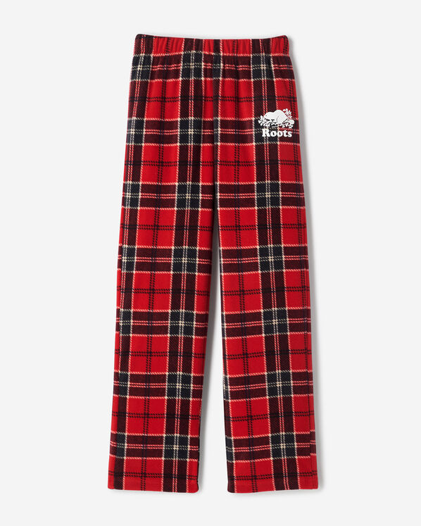 Kids Microfleece Pajama Pant - Cabin Red Smoke Lake
