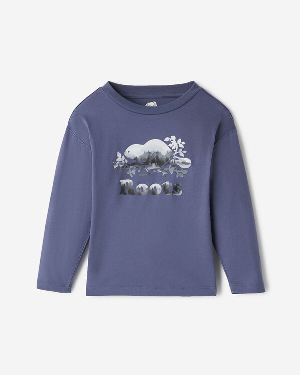 Toddler Organic Cooper Watercolour T-Shirt - Tidal Blue