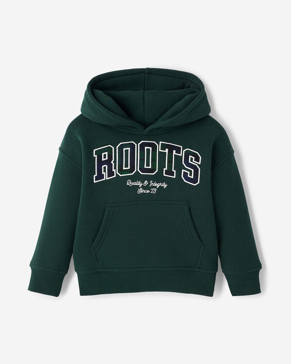 Toddler Plaid Applique Hoodie - Varsity Green