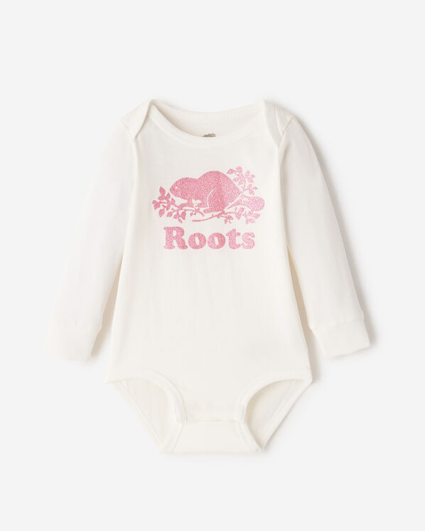 Baby Organic Cooper Beaver Bodysuit - Egret