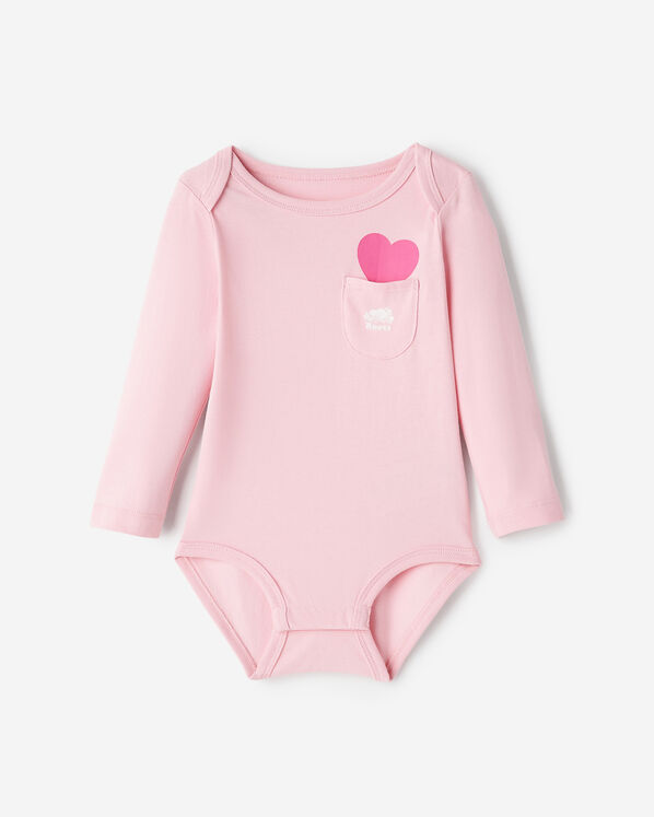 Baby Heart Pocket Bodysuit - Pink Dew