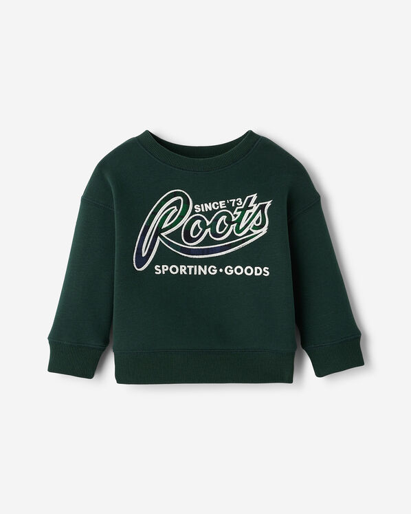 Baby Plaid Applique Crew - Varsity Green