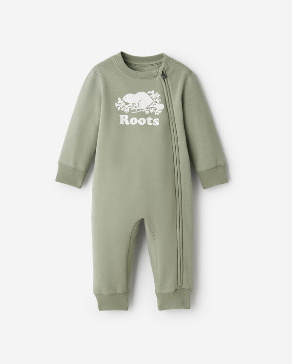 Baby Organic Original Cooper Beaver Romper - Shadow Green Baby Organic Original Cooper Beaver Romper - Shadow Green