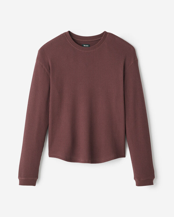 Waffle Long Sleeve Top - Desert Mocha