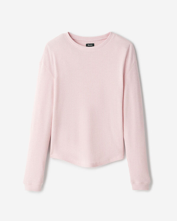 Waffle Long Sleeve Top - Pink Mix