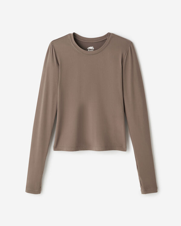 Renew Knit Long Sleeve Top - Falcon Brown