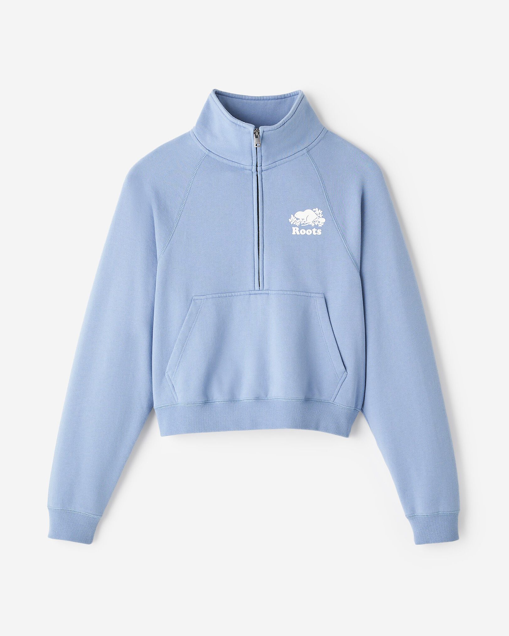 【NEE】NEE HALF ZIP SWEAT (L) SKIMS | Cotton Fleece Cropped Half Zip Sweater | Women