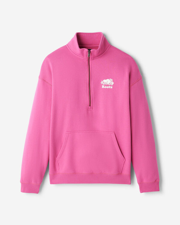 Organic Cooper Relaxed Half Zip Stein - Magenta Glow
