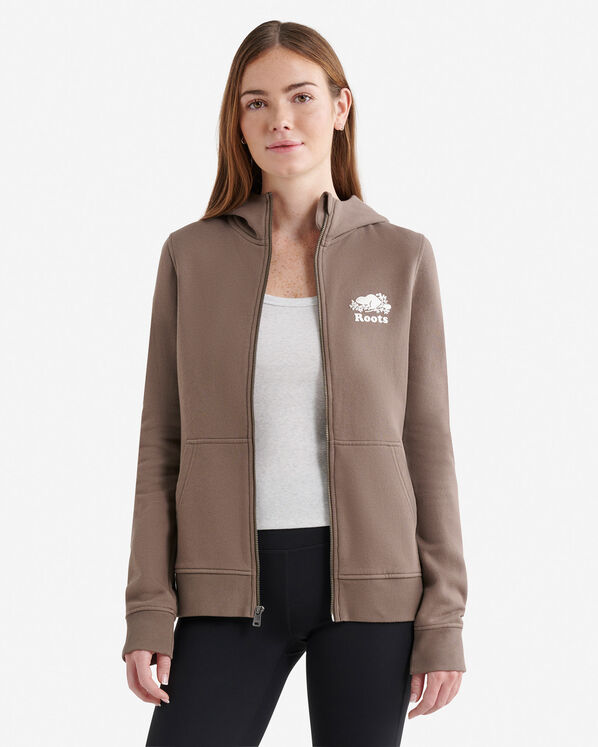 Organic Cooper Slim Full Zip Hoodie - Falcon Brown