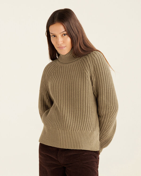 Elora Turtleneck Sweater - Deep Olive