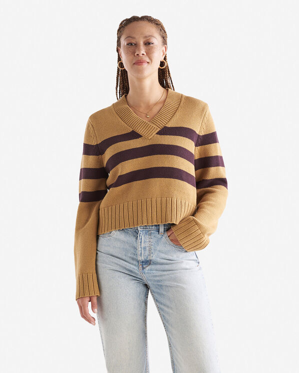 Cape Breton V-Neck Sweater - Sienna Brown