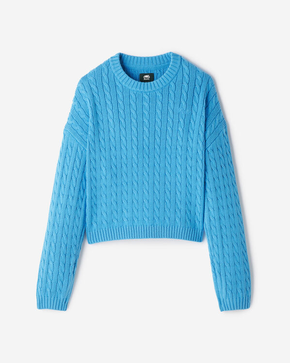 Roots Cable Crew Sweater - Louis Blue