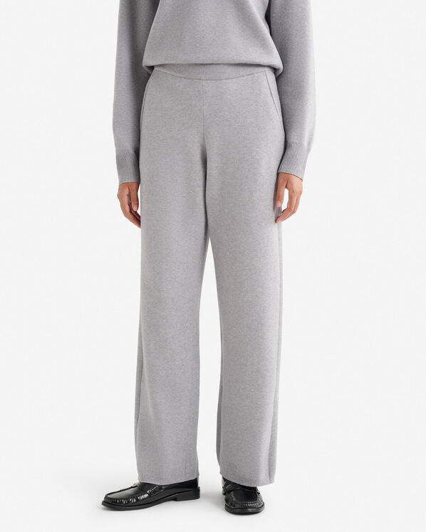 Bowen Wide Leg Pant - Light Grey Mix