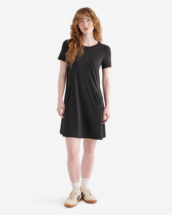 Renew Knit Short Sleeve Mini Dress - Black