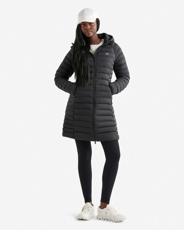 Roots Down Packable Long Jacket - Black