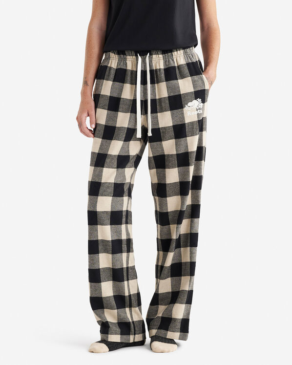 Womens Plaid Pajama Pant - Black