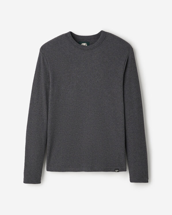 Waffle Long Sleeve Crew - Charcoal Mix