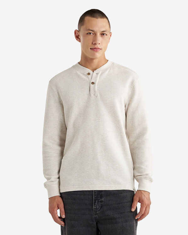 Thompson Double Knit Henley - Oatmeal Mix