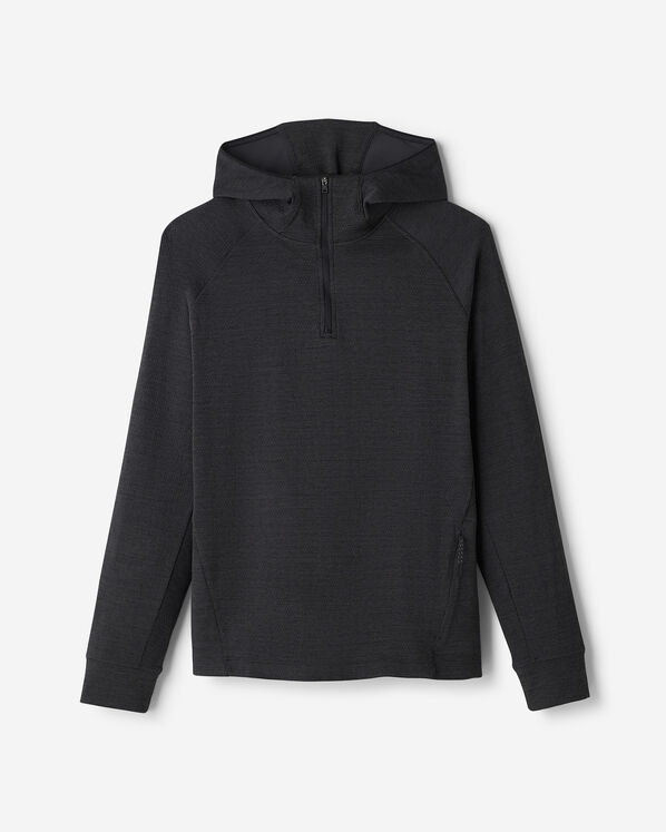 Active Textured Half Zip Hoodie - Black Mix