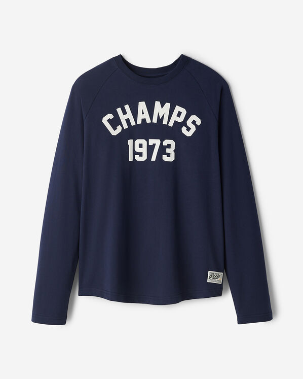 Mens 1973 Champs Raglan Long Sleeve T-Shirt - Navy Blazer