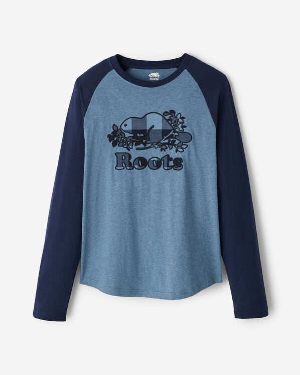 Mens Cooper Plaid Raglan Long Sleeve T-Shirt - Navy Blazer