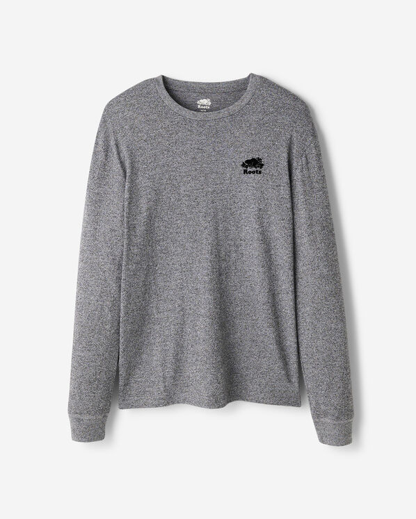 Mens Organic Perfect Pepper Long Sleeve T-Shirt - Salt & Pepper