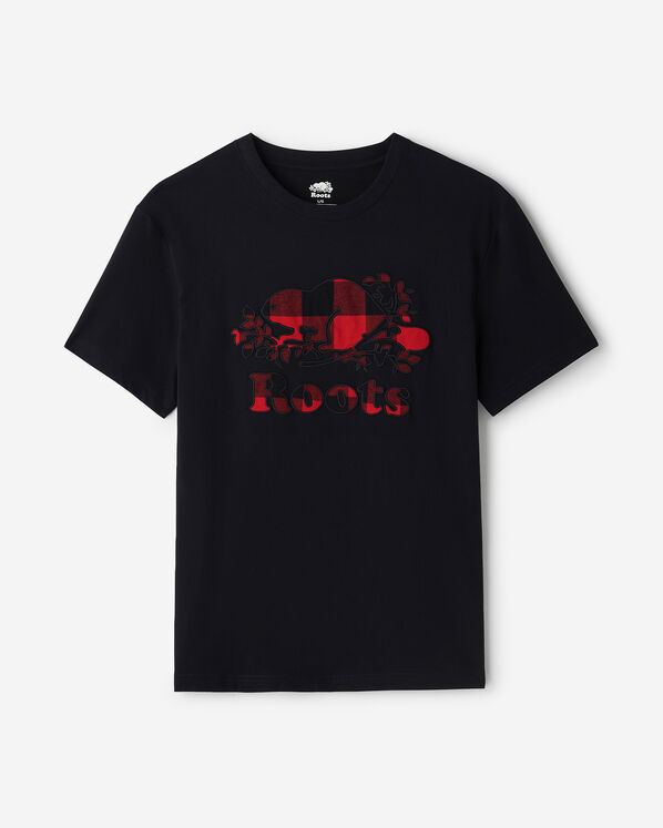 Mens Cooper Plaid Fill T-Shirt - Black