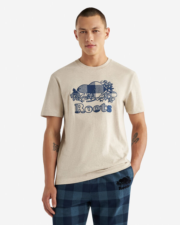 Mens Cooper Plaid Fill T-Shirt - Flaxseed Mix