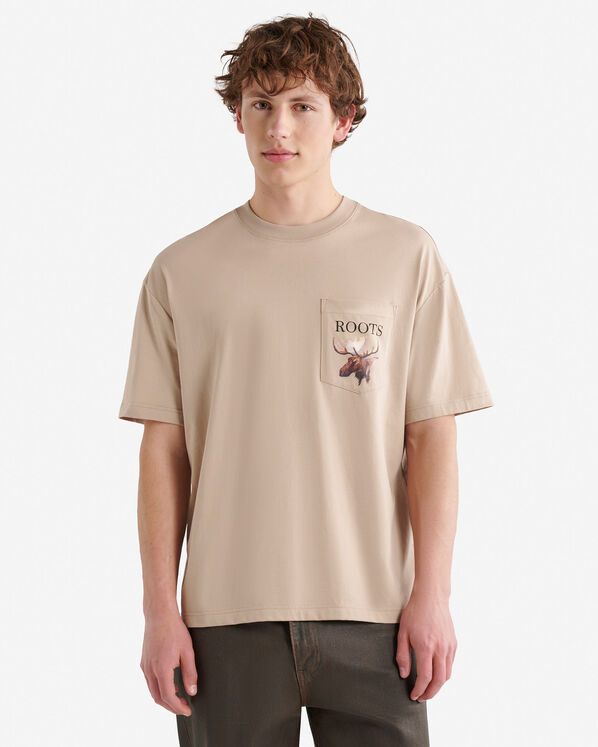 Mens Into The Wild T-Shirt - Warm Stone