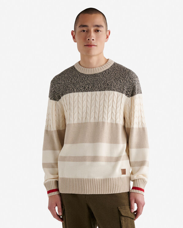 Cabin Relaxed Striped Crew Sweater