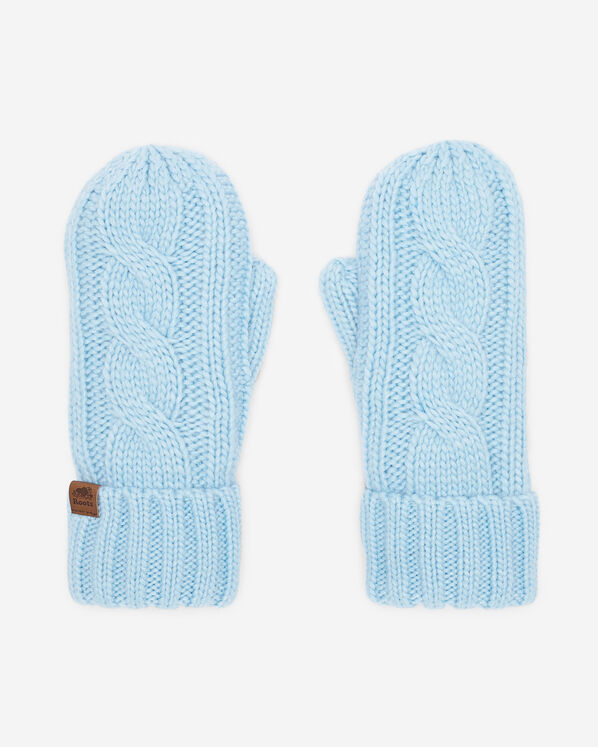 Womens Olivia Cable Mitten - Clear Sky Blue