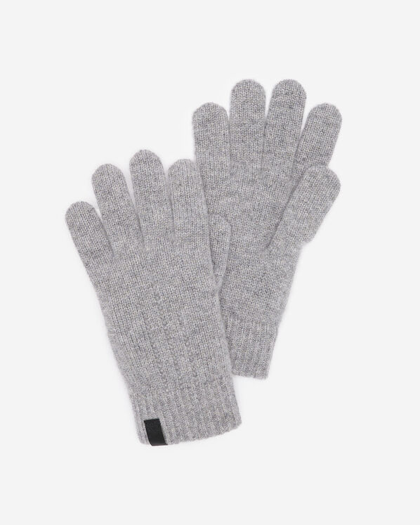 Womens Merino Wool Knit Glove - Grey Mix