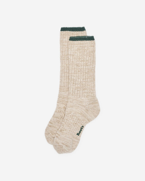 Adult Roots Heritage Cotton Boot Sock - Flaxseed Mix